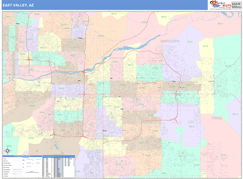 East Valley Metro Area Digital Map Color Cast Style